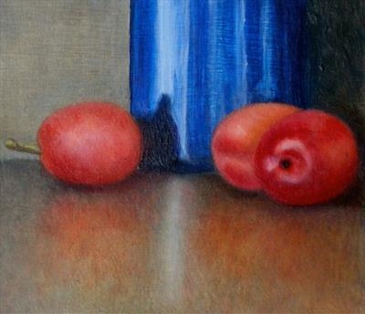 Plums and Blue Pot