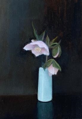 Hellebore and Blue Vase