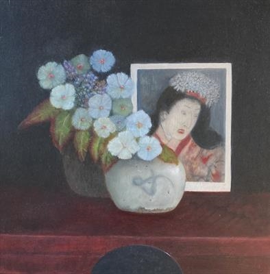 Japanese Head and Hydrangea
