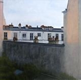 Evening - Paris Rooftops by Linda Brill, Painting, Oil on Board