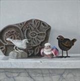 Flock by Linda Brill, Painting, Oil on Board