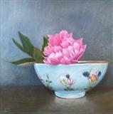 Flower Bowl by Linda Brill, Painting, Oil on Board