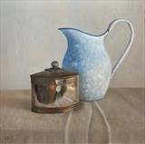 French Jug and Caddy by Linda Brill, Painting, Oil on Board