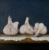 Garlic by Linda Brill, Painting, Oil on Board