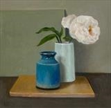 Late Rose by Linda Brill, Painting, Oil on Board