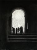 Louvre by Linda Brill, Drawing, Charcoal on Paper