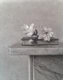 Magnolia Blossom by Linda Brill, Drawing, Charcoal on Paper