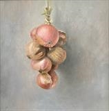 Roscoff Onions by Linda Brill, Painting, Oil on Board