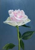 Single Rose by Linda Brill, Painting, Oil on Board