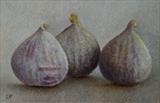 Three Figs by Linda Brill, Painting, Oil on Paper