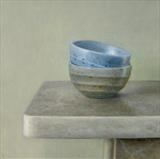 Two Bowls by Linda Brill, Painting, Oil on Board