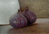 Two Figs by Linda Brill, Painting, Oil on Board