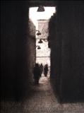 Venice Calle by Linda Brill, Drawing, Charcoal on Paper